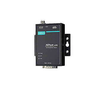 Moxa NPort 5110A - 1 port device server, 10/100M Ethernet, RS-232, DB9 male, 15KV ESD, 0.5KV serial surge, 12~48VDC, 0~60  Degre by MOXA